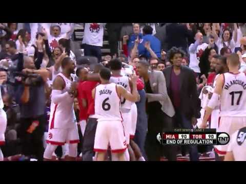 NBA 2015-16 Playoff Lowry's Game Tying Half Court Buzzer Heat@Raptors Game 1