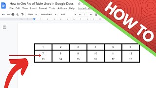 How to Get Rid of Table Lines in Google Docs