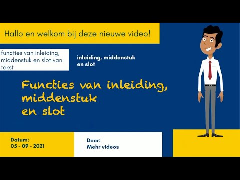 Functies inleiding, middenstuk en slot