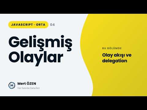 Javascript Orta Seviye: Gelişmiş DOM ve Olay (Event) Yönetimi