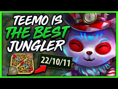 *RANK 1 TEEMO*  GIGANTIC 1V9 JUNGLE CARRY (PERFECT STRATEGY) - League of Legends