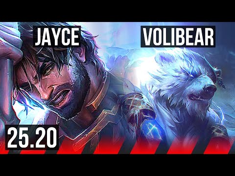 JAYCE vs VOLIBEAR (TOP) | 16/1/8, 10 solo kills, Legendary, 500+ games | EUW Master | 25.20