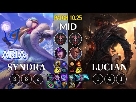 CGA Aria Syndra vs Lucian Mid - KR Patch 10.25