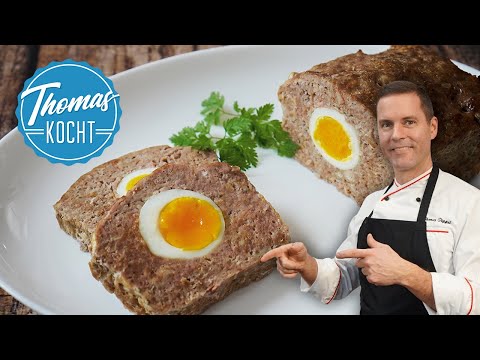 Saftiger Hackbraten aus dem Backofen - mit Senfsoße - Falscher Hase
