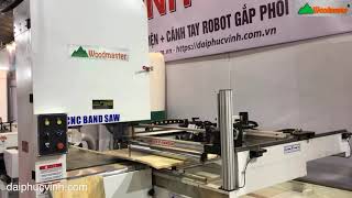 DÂY CHUYỀN MÁY CƯA LỌNG CNC CHÀ NHÁM HOÀN THIỆN + Robot GẮP PHÔI