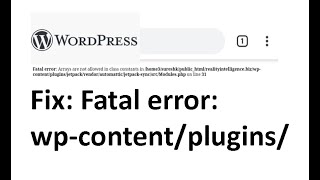 Wordpress Fatal Error: Arrays are not allowed in c