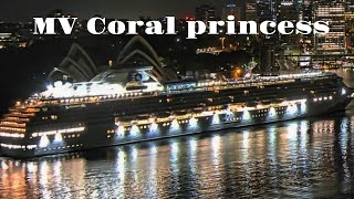 cruise ship MV Coral princess arriving to Sydney at night