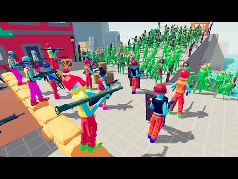 Zombie Skeleton 100 Units vs  Army Soldier - Totally Accurate Battle Simulator TABS