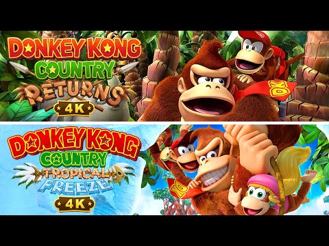 Donkey Kong Country Returns & Tropical Freeze 4K - Full Game 100% (No Damage)