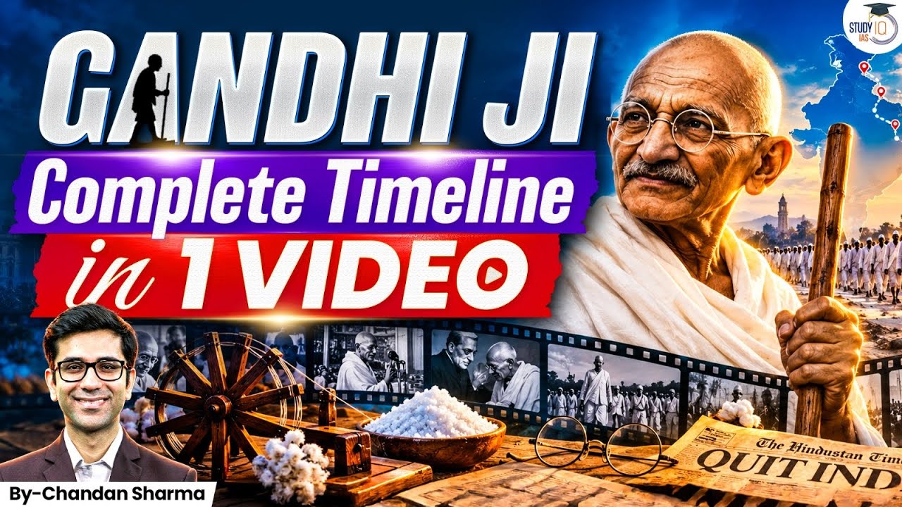 Complete Mahatma Gandhi Timeline in One Video | StudyIQ IAS 