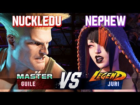 SF6 ▰ NUCKLEDU (Guile) vs NEPHEW (Juri) ▰ High Level Gameplay