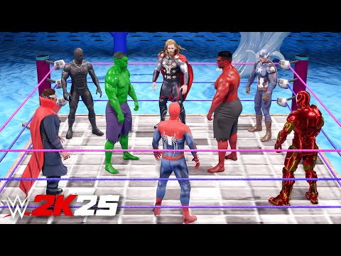 I Put All Avengers in Water Battle Royale Match - WWE 2K25