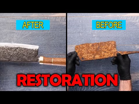 Old Rusty Butcher Knife Restoration