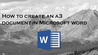 How to make an A3 page in Word
