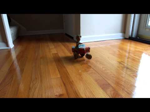 UNIQUE ART GI JOE JOUNCING JEEP TIN WIND UP TOY & BOX