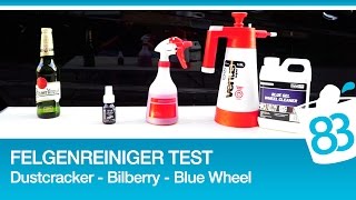 Felgenreiniger Test Liquid Elements Dustcracker   ValetPRO Blue Gel Wheel Cleaner   Bilberry