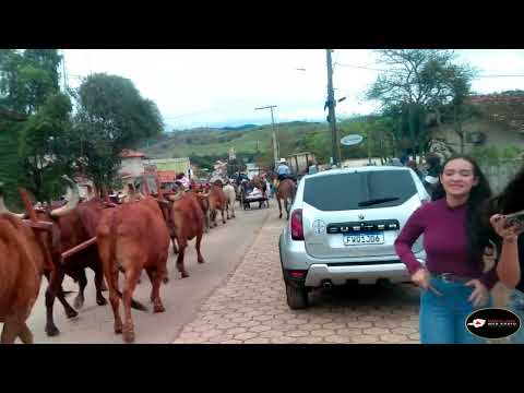 Desfile De Carros de boi Tratores e Cavalos  no 34º Torneio Leiteiro de São Sebastião do Rio Verde