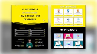 How To Make A Responsive PERSONAL PORTFOLIO Website Design [ HTML - CSS - JAVASCRIPT ] From Scratch