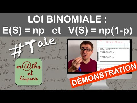 DEMONSTRATION : Loi binomiale : Formules espérance et variance - Terminale