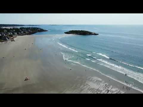 Aerial footage of Good Harbor Beach and surrounding areas 