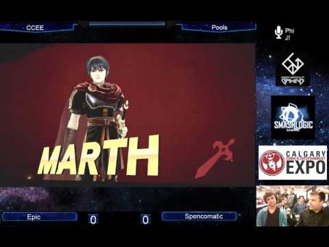 CCEE 2017 Smash 4 Singles - abskEPiC (Marth) Vs. Spencomatic (Luigi, Bayonetta) - Pool B4 LR4