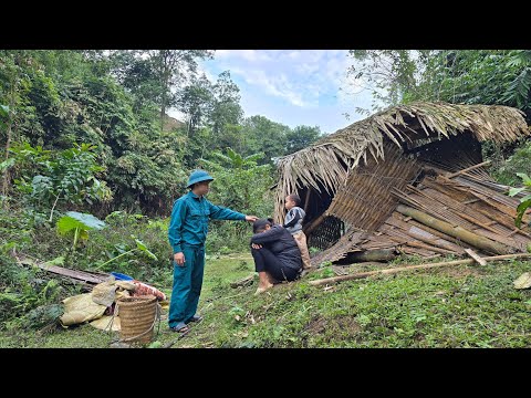 The poor girl burst into tears because the house the police officer had given her had collapsed.