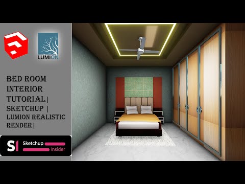 SKETCHUP INTERIOR DESIGN BEDROOM TUTORIAL - 1 || LUMION INTERIOR RENDER SKETCHUP || #REALISTIC