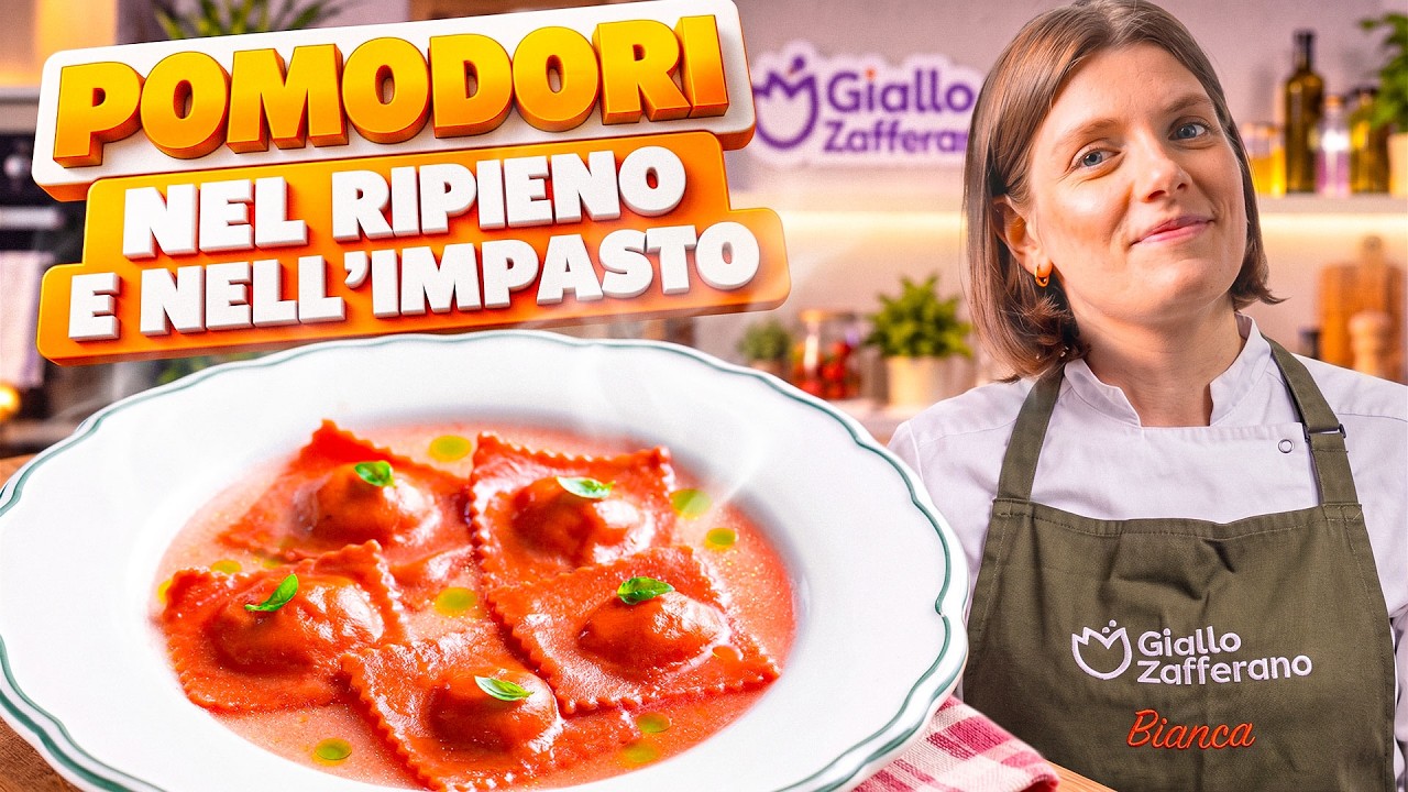 RAVIOLI AI POMODORI 🍅 Ricetta della pasta fresca fatta in casa❤️