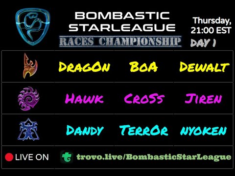 BSL Races Championship - Day 1 - Terrans vs Zergs vs Protoss - Who Will Win ? StarCraft Remastered !