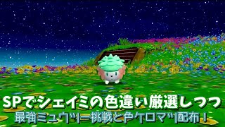 ポケモンSPでシェイミ色違い狙いしつつ最強ミュウツー挑戦と色ケロマツ配布