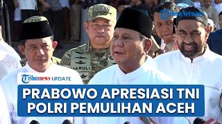 Prabowo Apresiasi TNI-Polri Pemulihan Capai Aceh 100% hingga Bagi Sembako ke Warga usai Salat Ied
