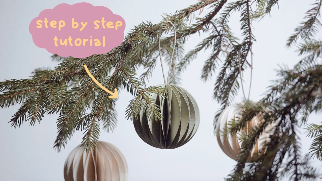 How To Make - Scandinavian Paper Ball Christmas Tree Ornament | DIY Tutorial