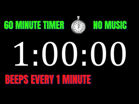 60 Minute Workout Timer | 1 Minute Intervals with Beeps | NO MUSIC | HUGE TEXT