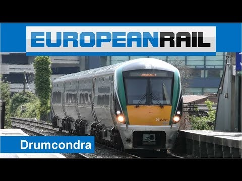 Irish Rail Class 22000 Intercity Railcar Train 22025 passes Drumcondra Station