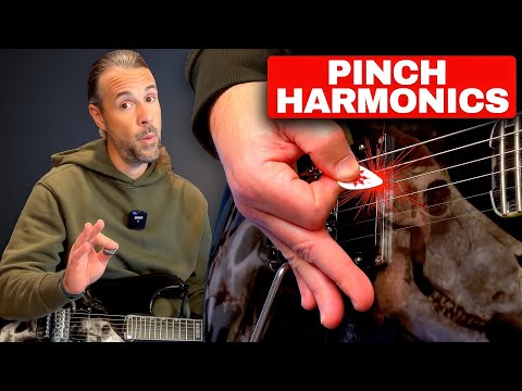🎸Pinch Harmonics Guitar Lesson! (My exact pick grip + technique up-close!)