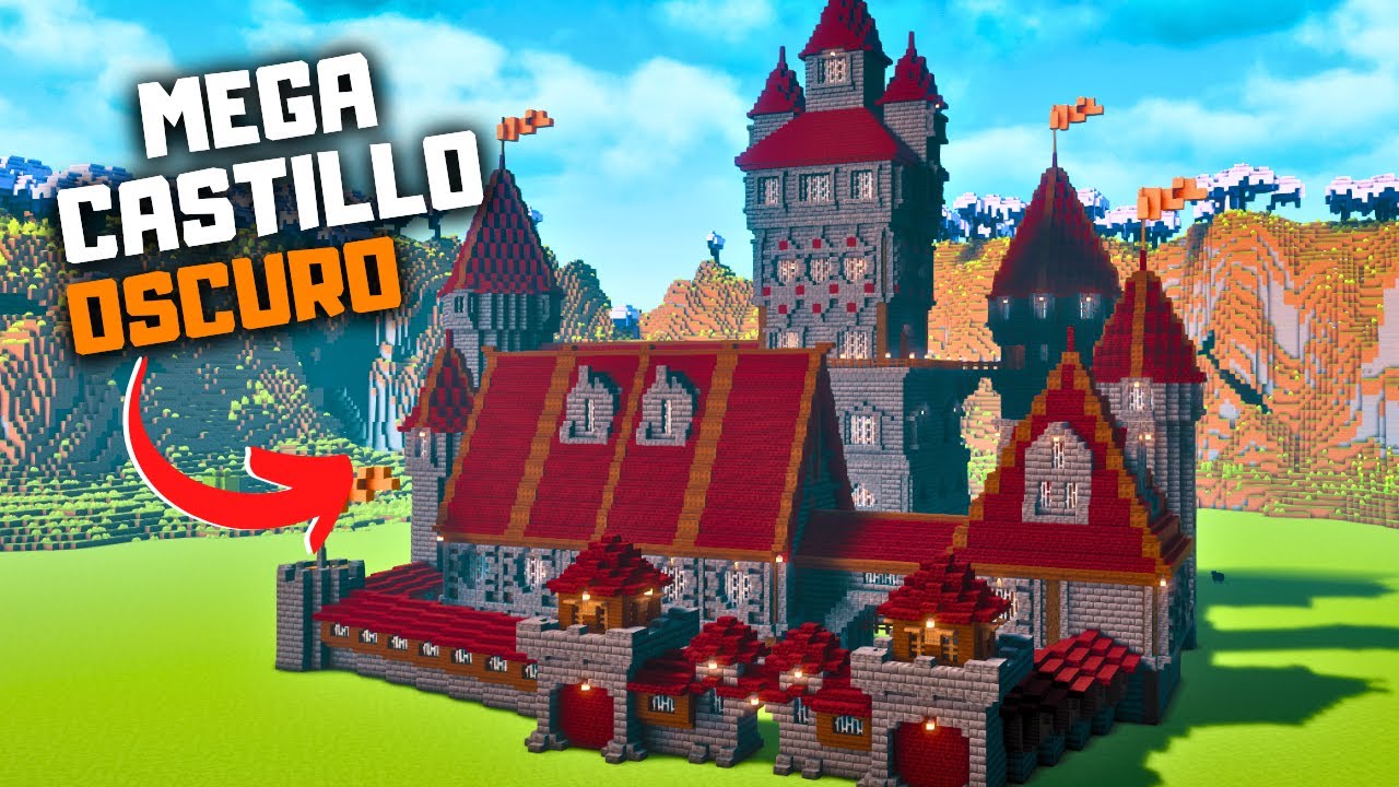 MINECRAFT : Mega Castillo OSCURO  tutorial paso a paso.