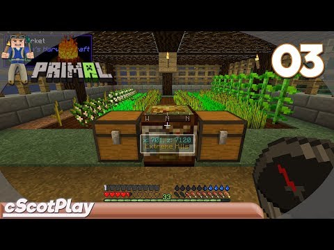 PRIMAL Minecraft w/ cScot : Ep 03 – Seeds & A Compass – Let’s Play