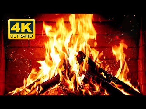 🔥 Cozy Fireplace 4K (12 HOURS). Fireplace with Crackling Fire Sounds. Crackling Fireplace 4K