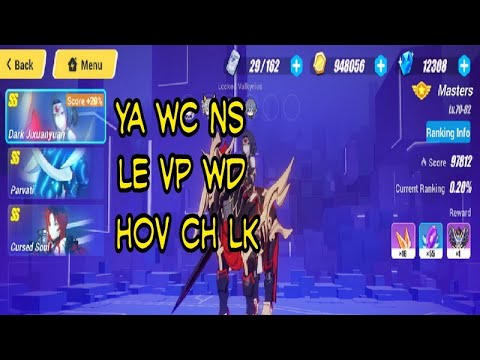 Memorial Arena 97812pts Dark Jixuayuan (36800) Parvati (30666) Cursed Soul (30133) - Honkai Impact 3