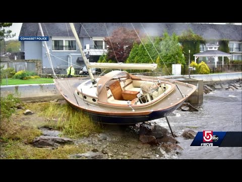 Boats thrown aground, Cohasset lashed by nor'easter