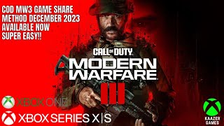 COD MW3 GAME SHARE METHOD - XBOX DECEMBER 2023 - WIFI/WIRED ONLINE - SUPER EASY