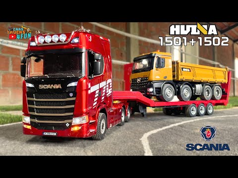 Huina 1501 Scania 770 V8 Truck and 1502 RC Trailer | Unboxing & First Drive @CarsTrucks4Fun