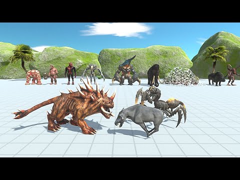 2 VS 1 INFERNALS VS PREHISTORIC MAMMALS WITH ALIEN - Animal Revolt Battle Simulator