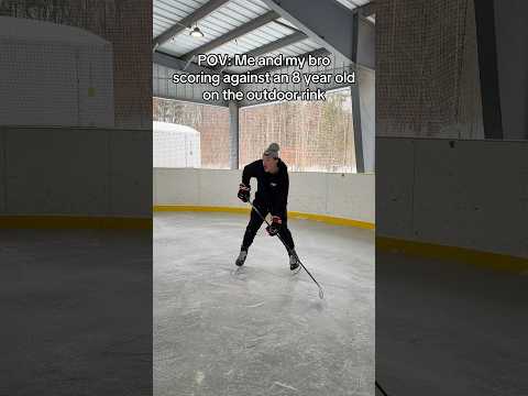 Me and my bro at the outdoor rink! 🏒😂 #hockey