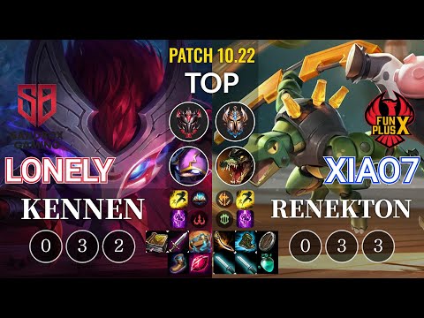 SB Lonely Kennen vs FPB xiao7 Renekton Top - KR Patch 10.22
