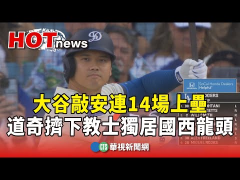 大谷敲安連14場上壘　道奇擠下教士獨居國西龍頭
