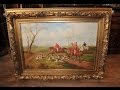 English Fox Hunt Oil Painting Scene 