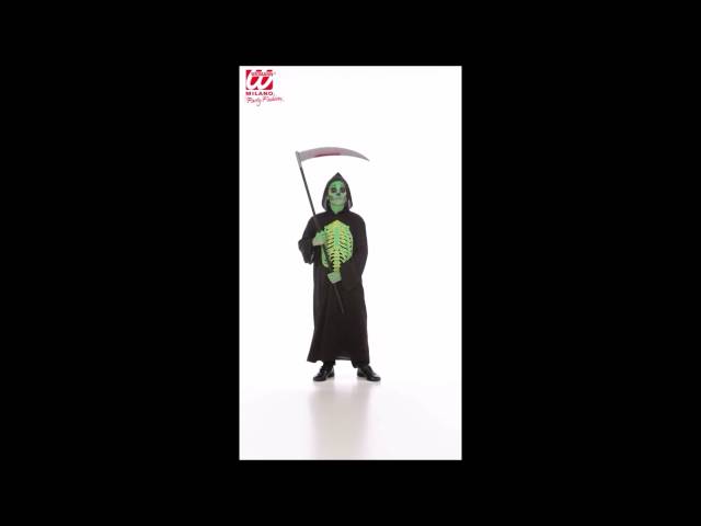 Vídeo relacionado con Disfraz de la muerte personificada para niños (talla 4-12 años)