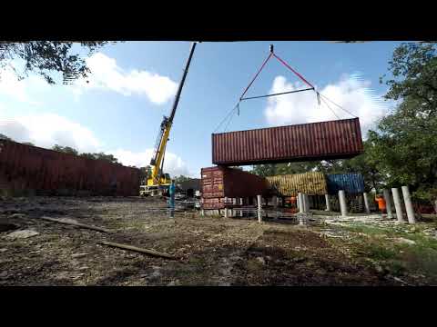 Container build - time lapse of the Big Lift, placing 11 containers