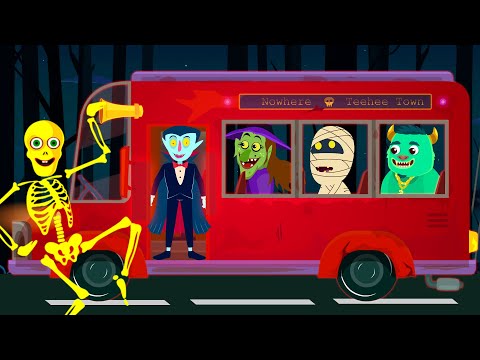 Creepy Spooky Wheels On The Bus + Scary Nursery Rhymes @hooplakidz